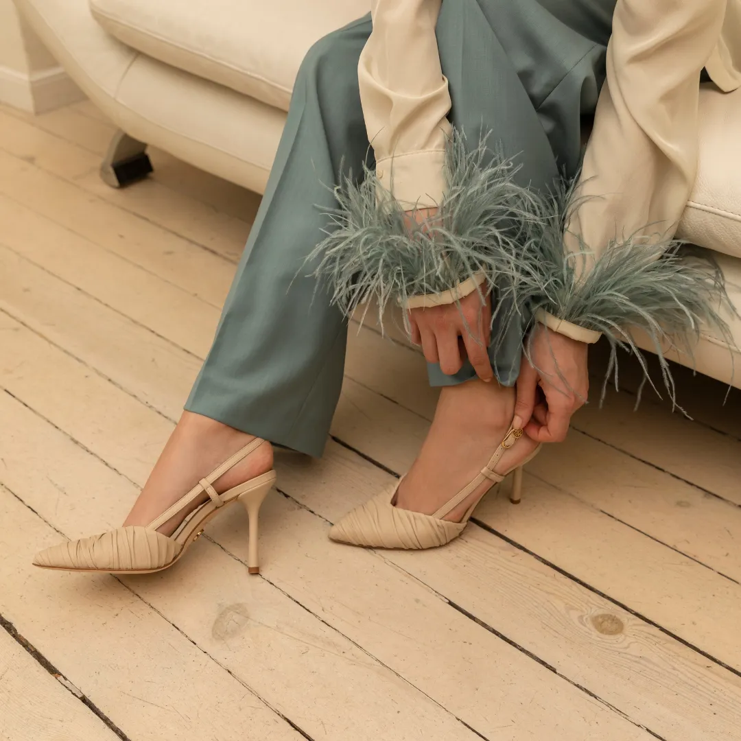 ABA 19 IVORY LEATHER SANDALS