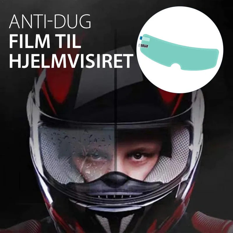 Anti-dug/regn film til hjelmvisiret
