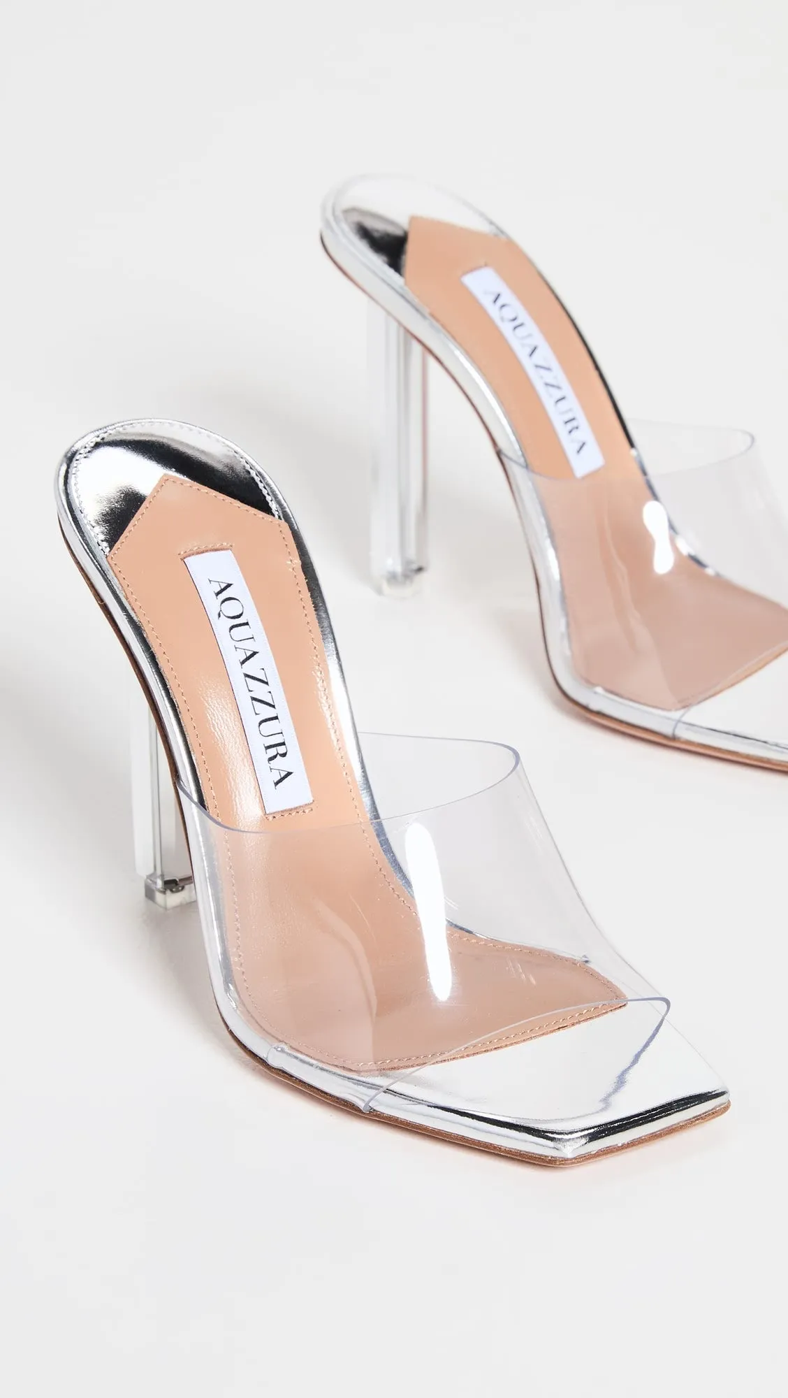 AQUAZZURA MIRROR PLEXI MULE SANDALS