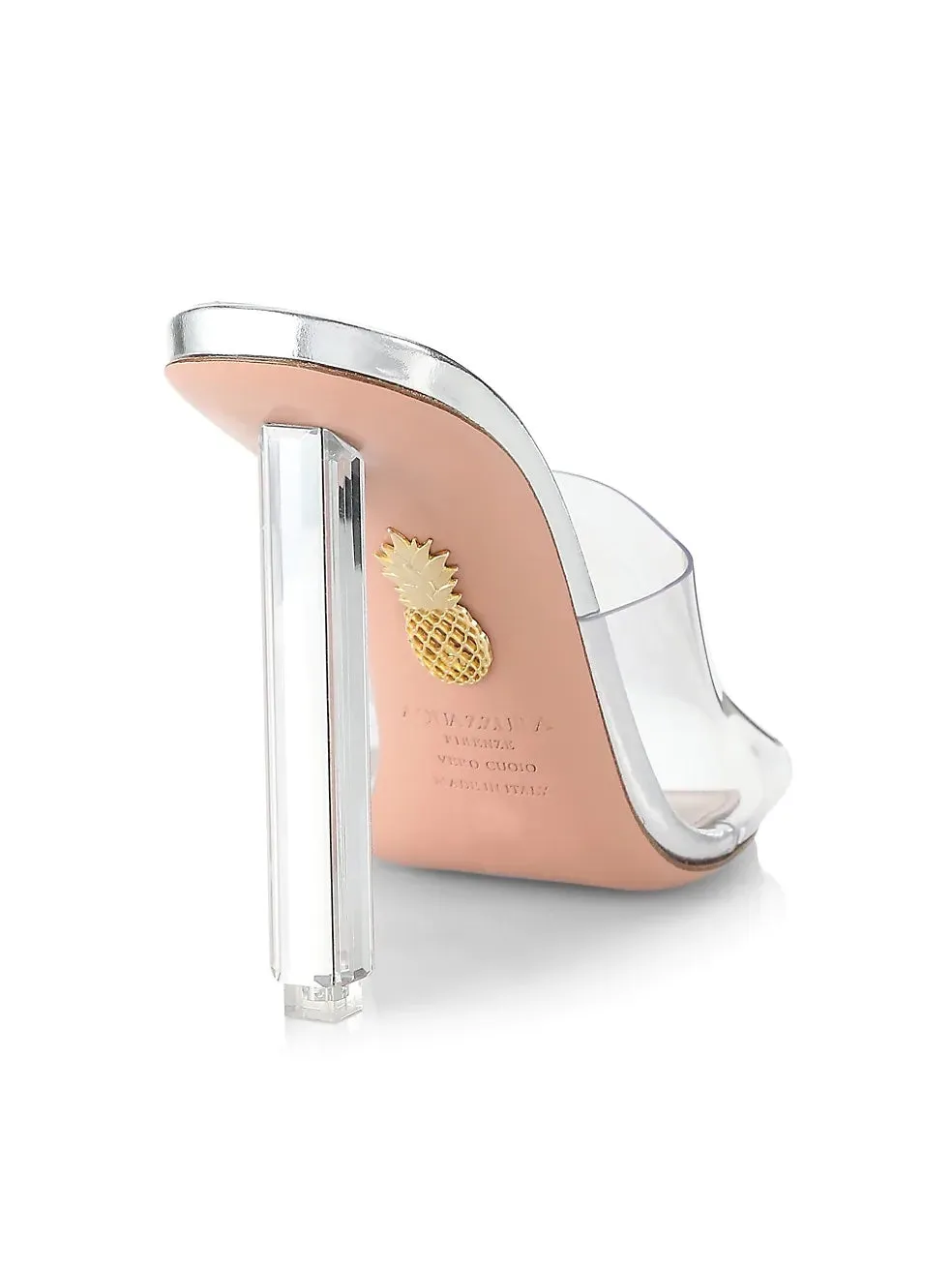 AQUAZZURA MIRROR PLEXI MULE SANDALS