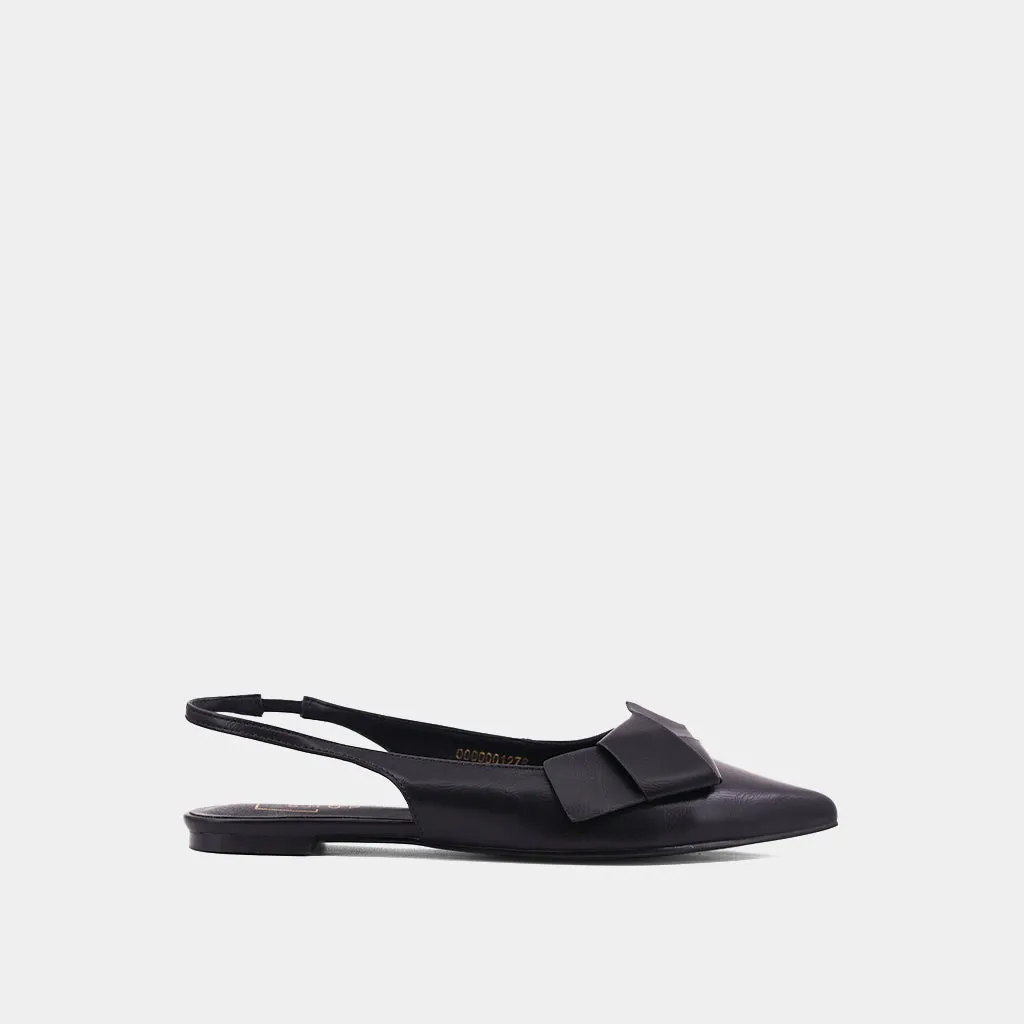 AUDREY SLINGBACK FLATS - BLACK