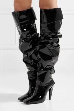 Black Glamorous Draped Boots