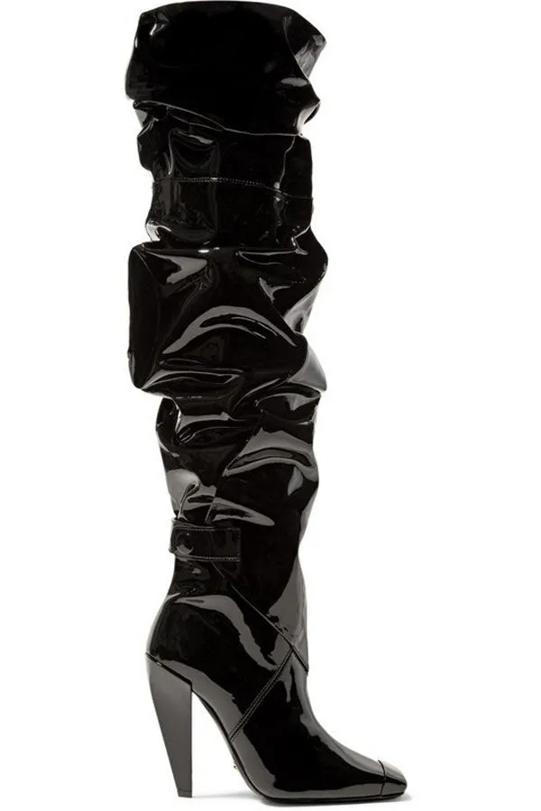 Black Glamorous Draped Boots