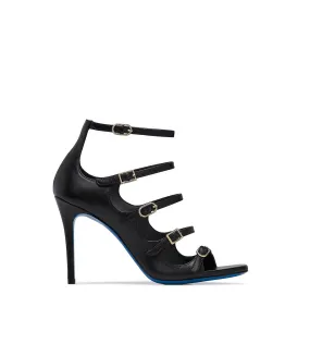 Black straped nappa leather sandal