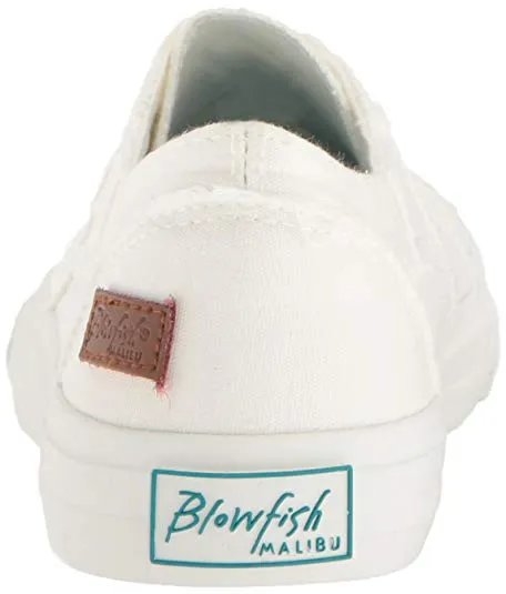 Blowfish Women's Marley Fashion Sneaker, White Color Washed Canvas, (7)
