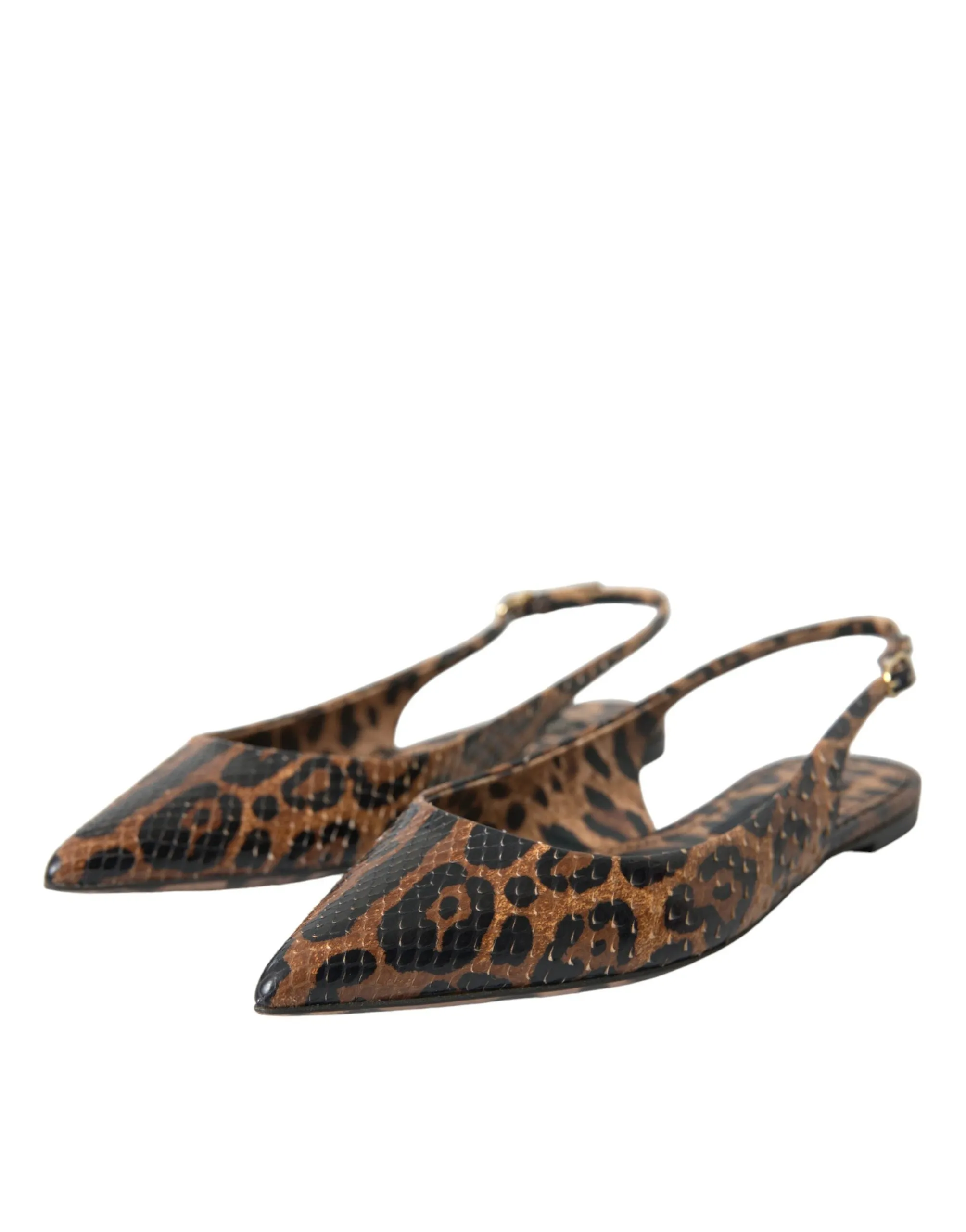 Dolce & Gabbana Leopard-Print Slingback Flats