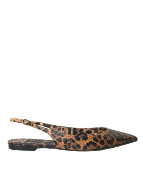 Dolce & Gabbana Leopard-Print Slingback Flats