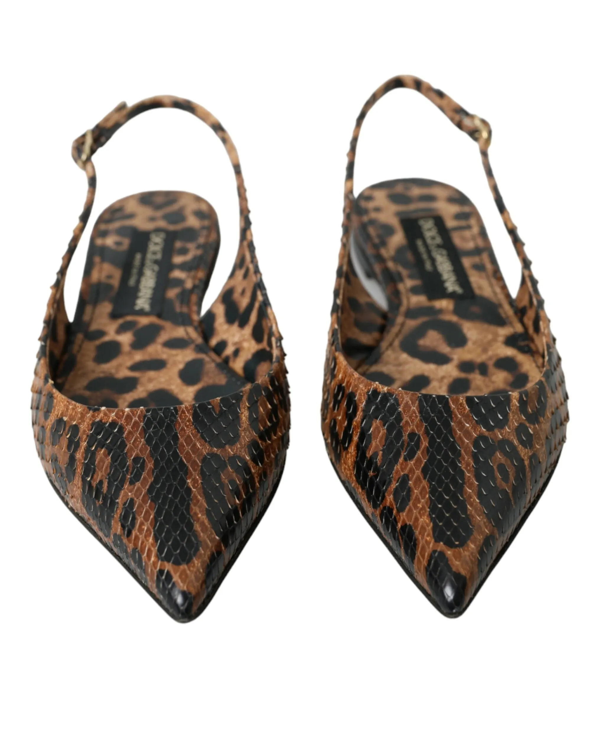 Dolce & Gabbana Leopard-Print Slingback Flats