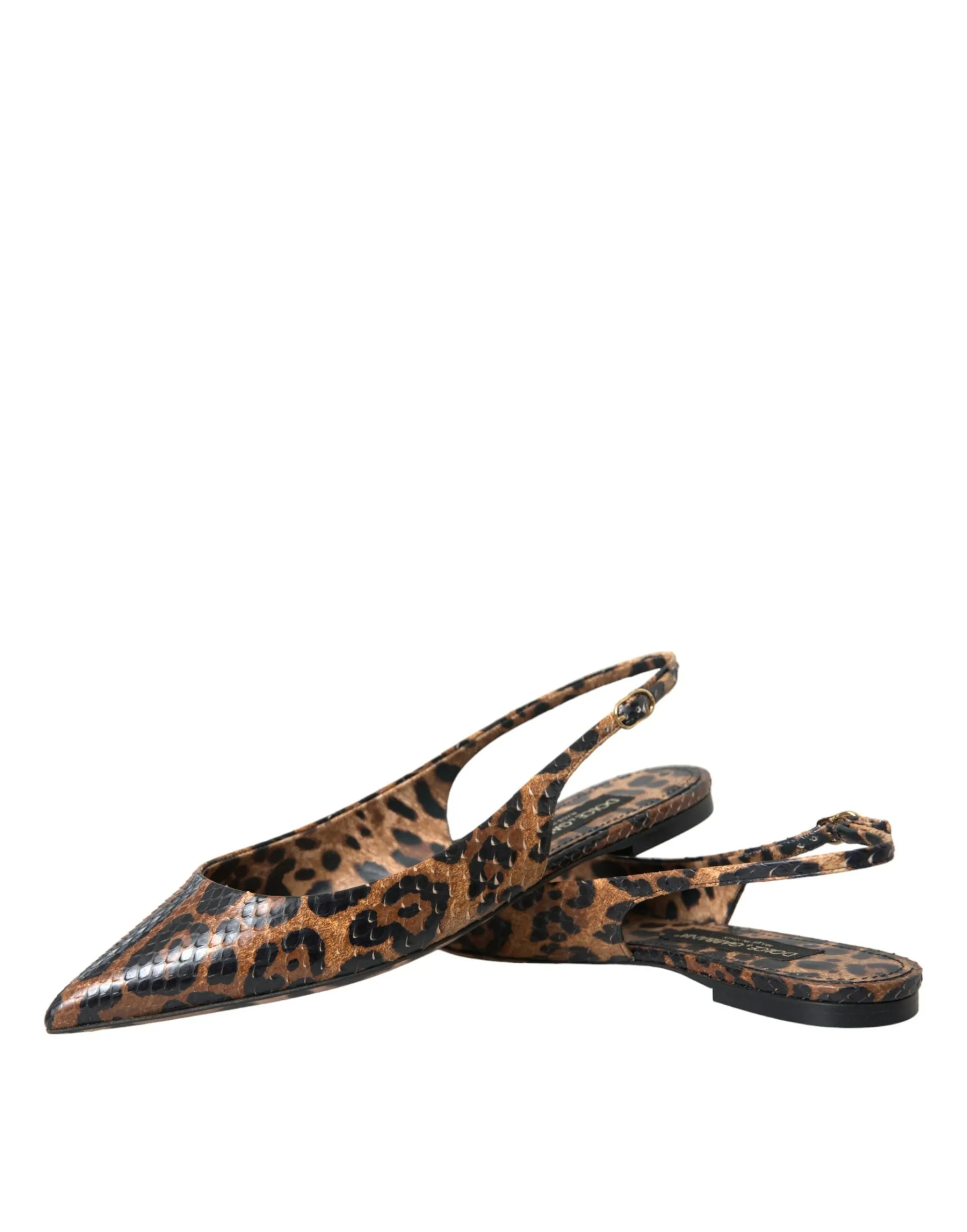 Dolce & Gabbana Leopard-Print Slingback Flats