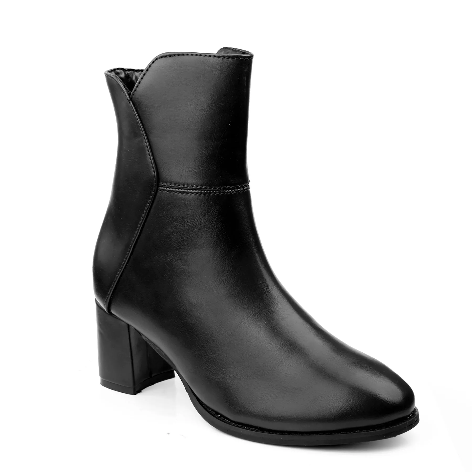 Elegant Vegan Ankle Zipper Boots for Women