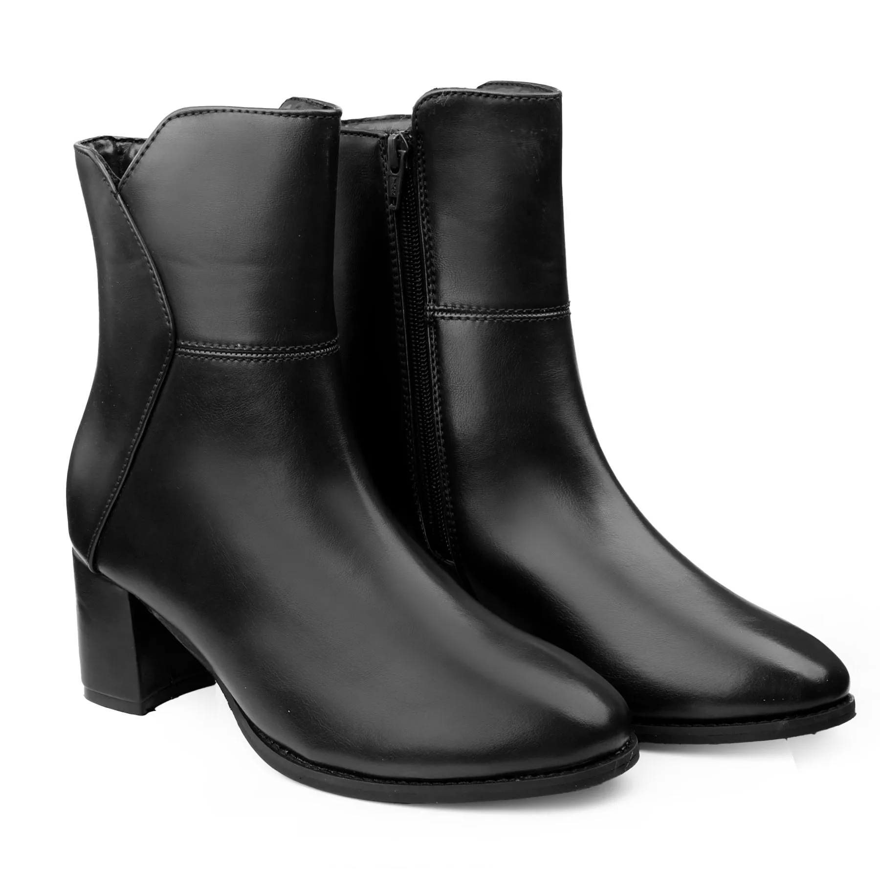 Elegant Vegan Ankle Zipper Boots for Women