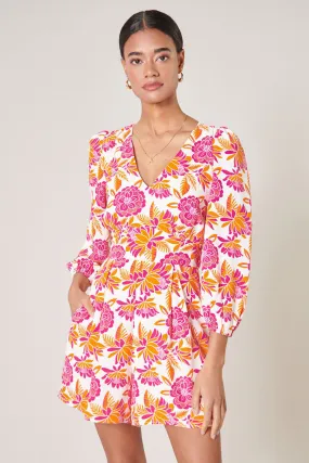 Flower Bomb Balloon Sleeve Heartthrob Romper
