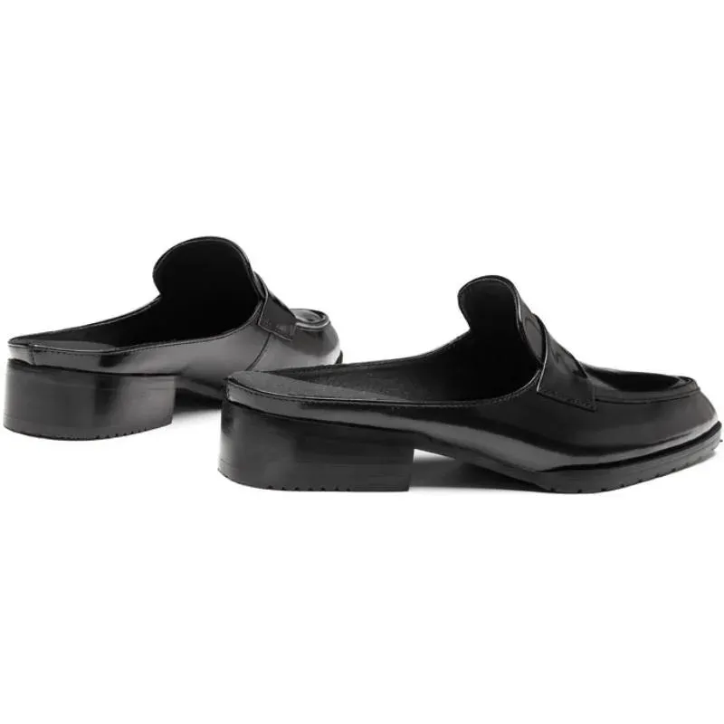 Genuine Leather Pointed Toe Men's Mules