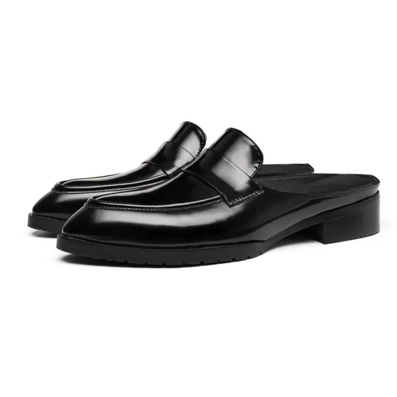 Genuine Leather Pointed Toe Men's Mules