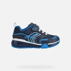 Geox  Bayonyc Boys Navy/Sky Light Up Shoes