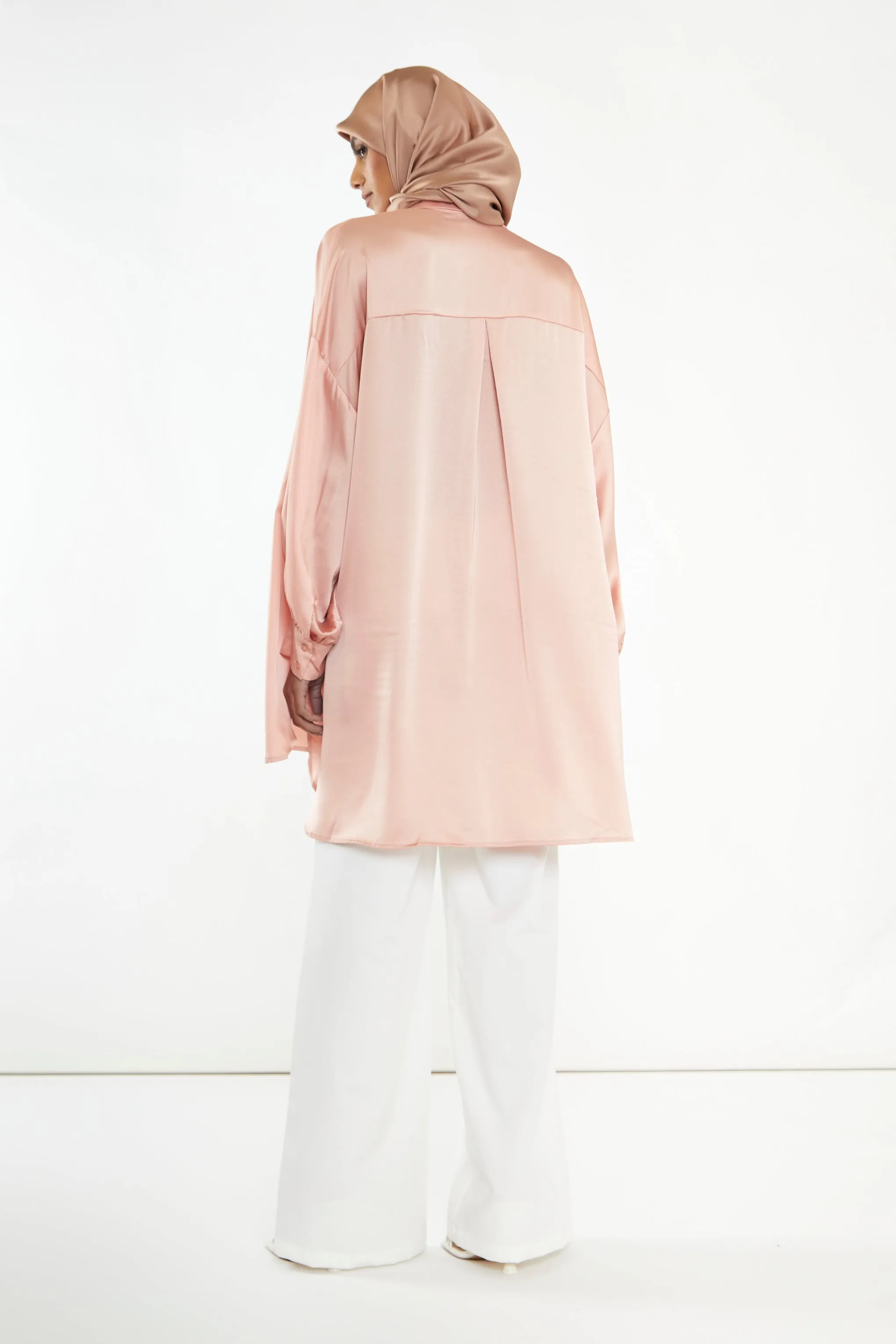Glamorous Modest Dusty Peach Shirt Dress
