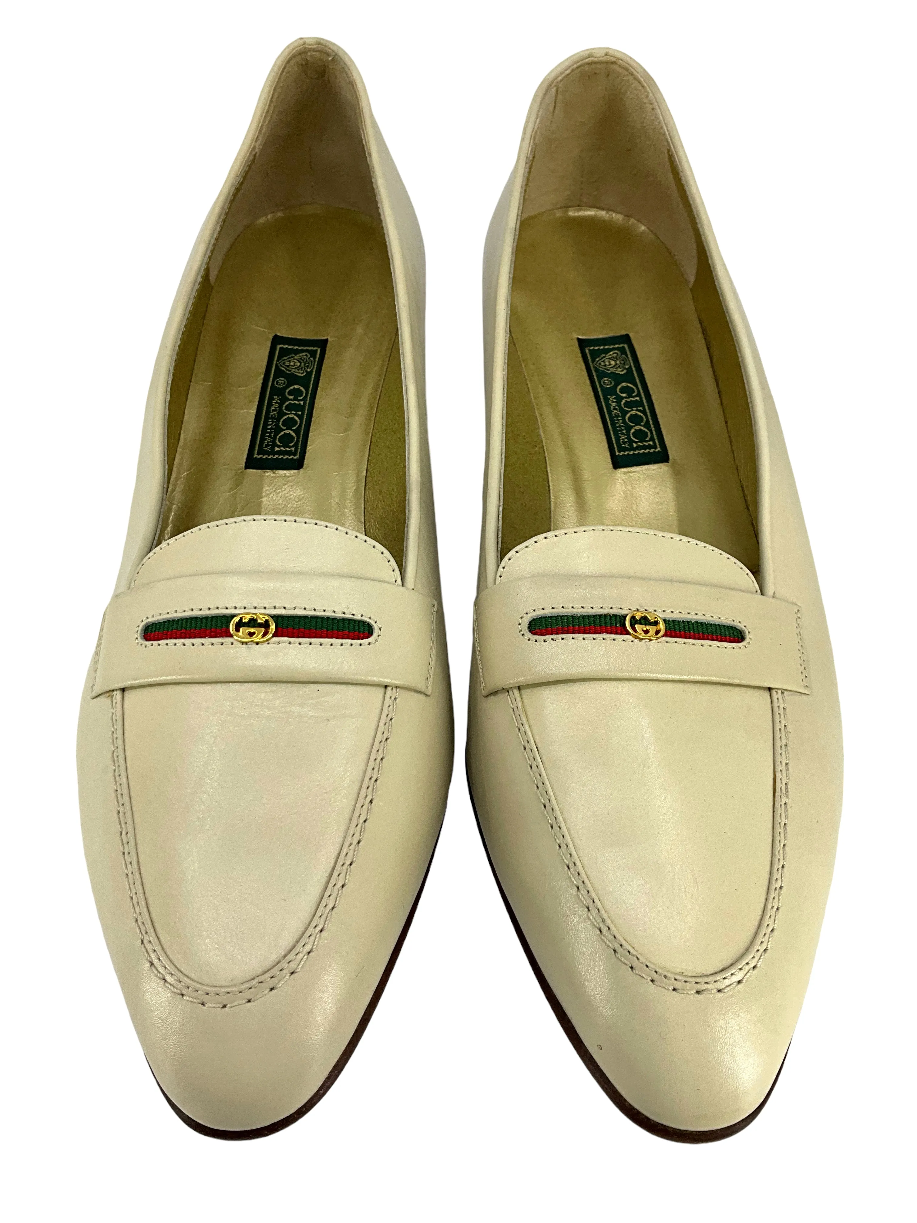 GUCCI Vintage GG Logo Web Loafers Size 9 NEW