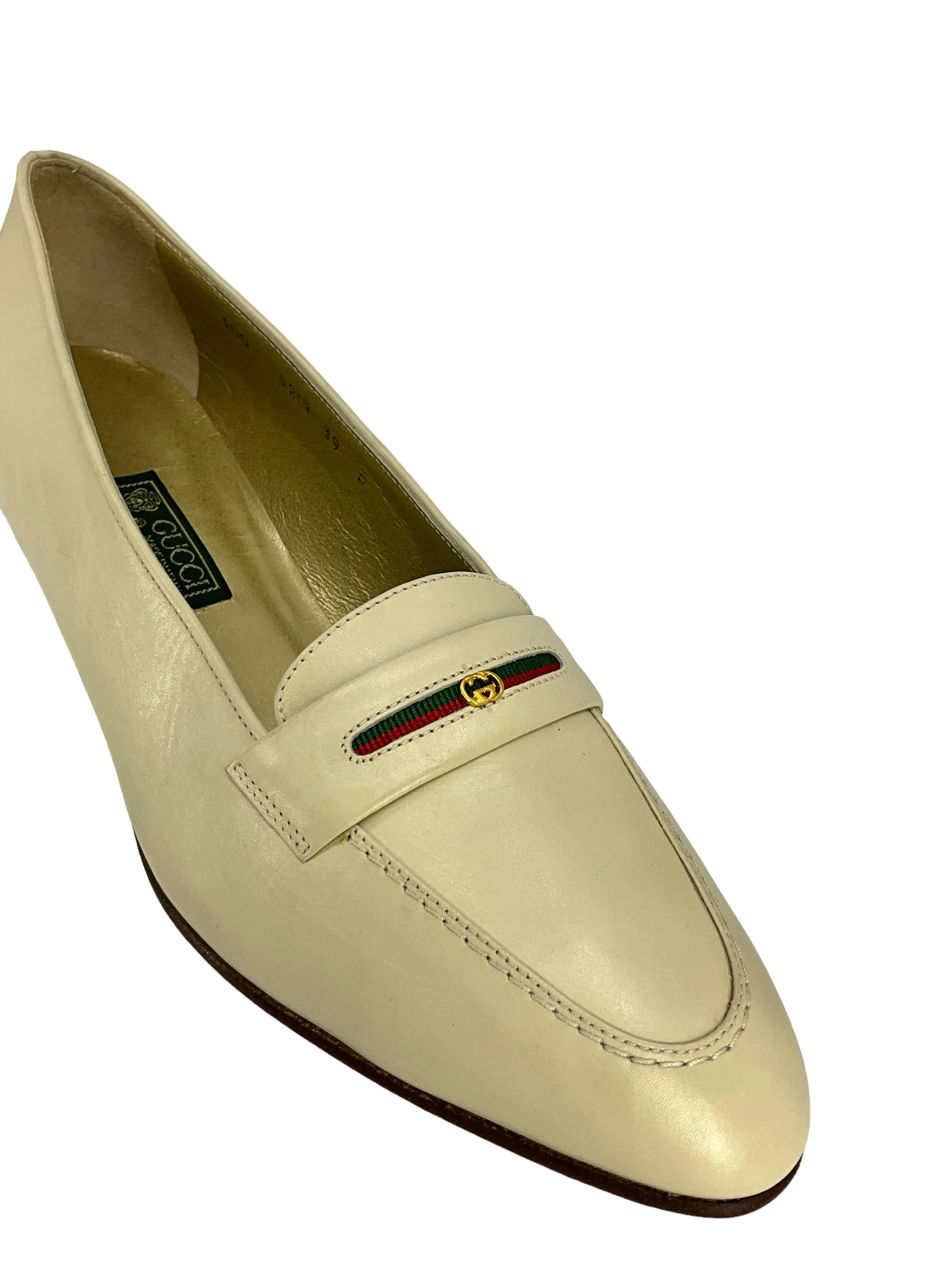 GUCCI Vintage GG Logo Web Loafers Size 9 NEW