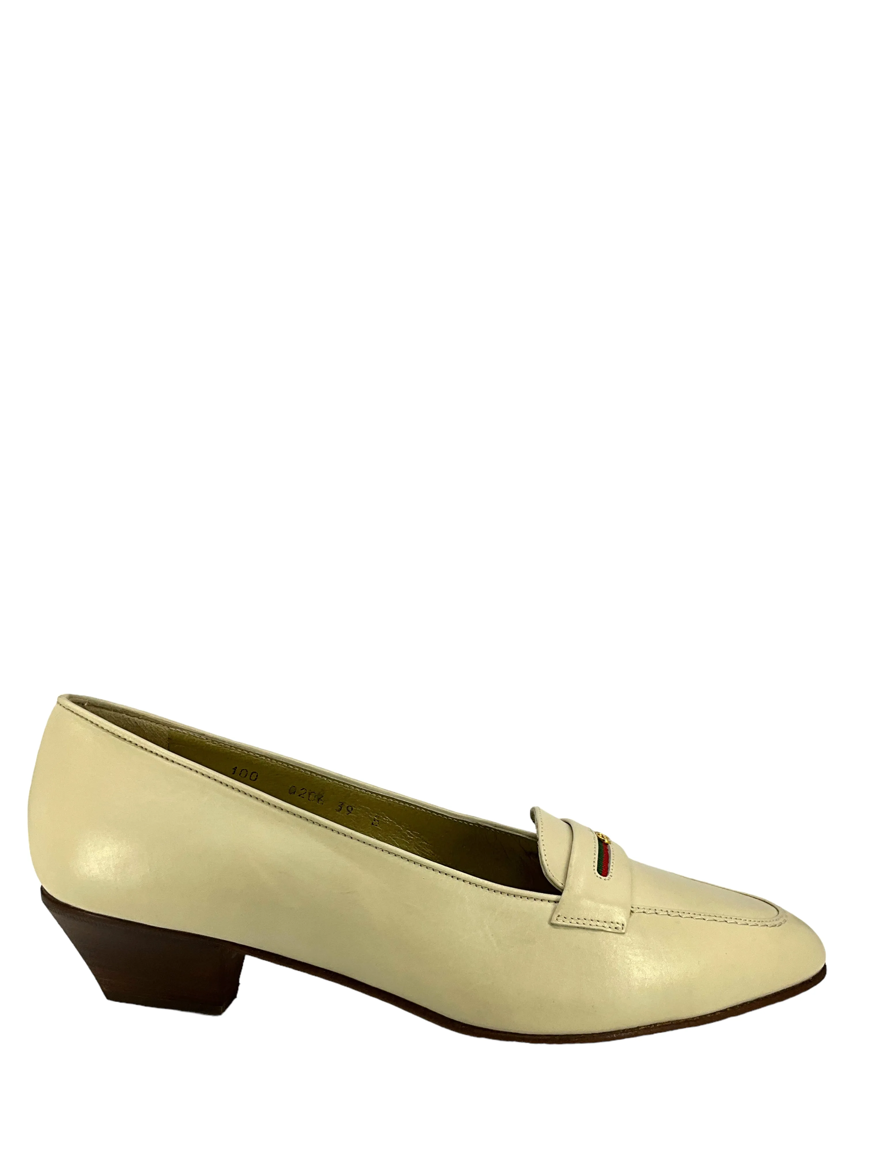 GUCCI Vintage GG Logo Web Loafers Size 9 NEW