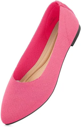 Herstyle Women's Flats – Dressy Pointed Toe Knit Ballet Flat Shoes with Memory Foam | Slip-On, Foldable & Comfortable for Work, Office, Party & Travel (2025 Trend)