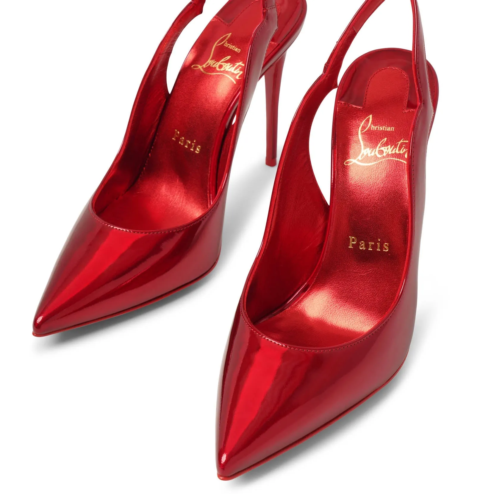 Hot Chick sling 100 red patent pumps