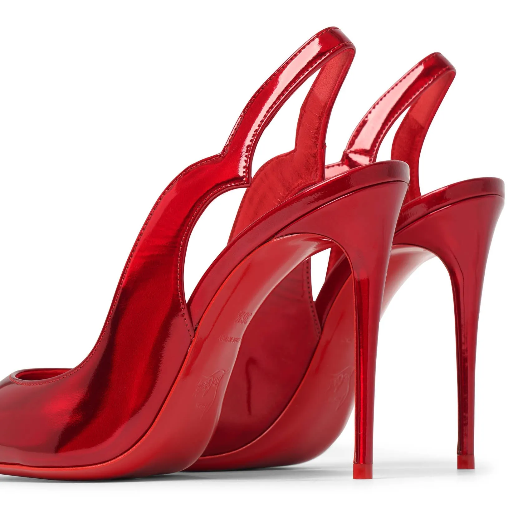 Hot Chick sling 100 red patent pumps