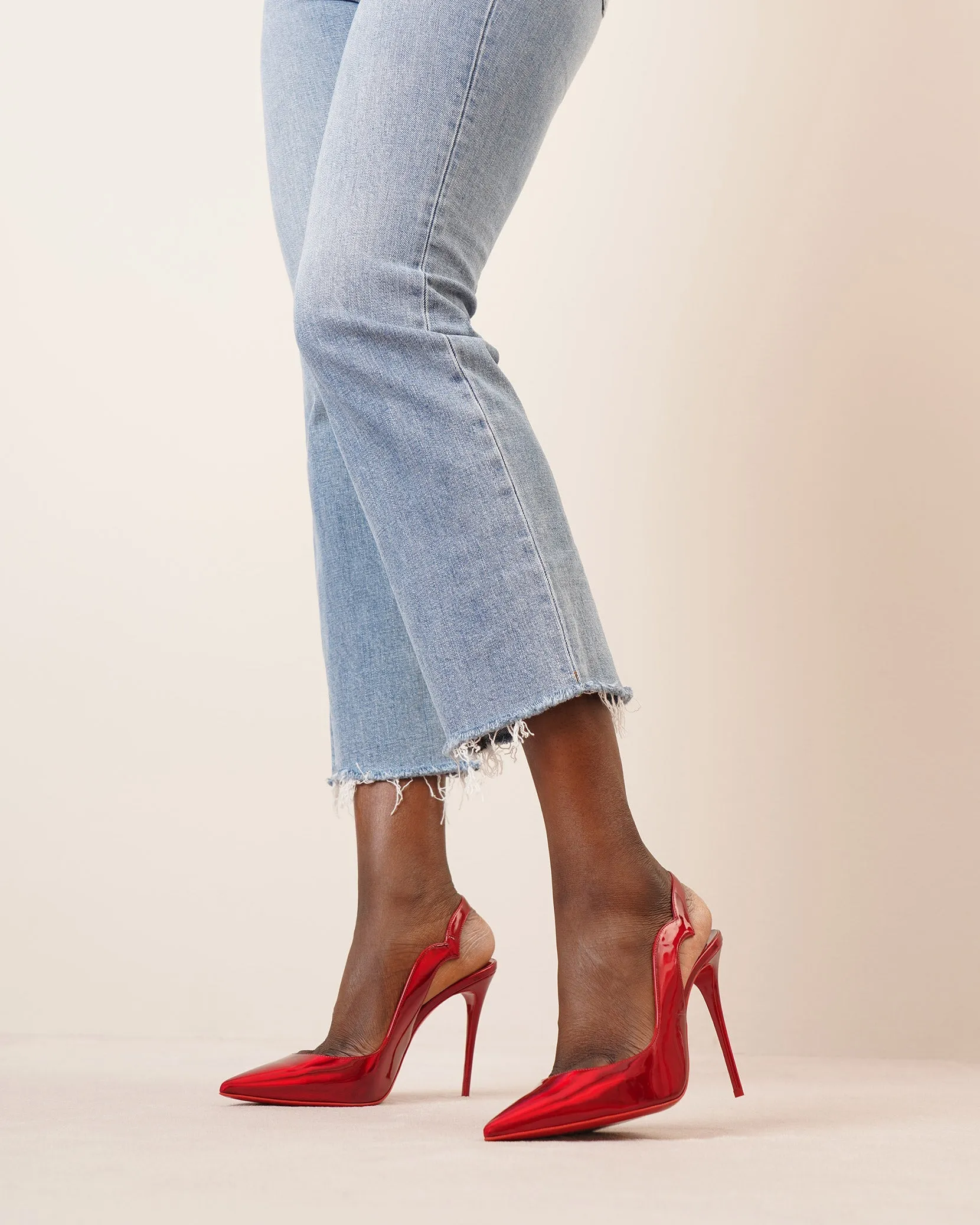 Hot Chick sling 100 red patent pumps