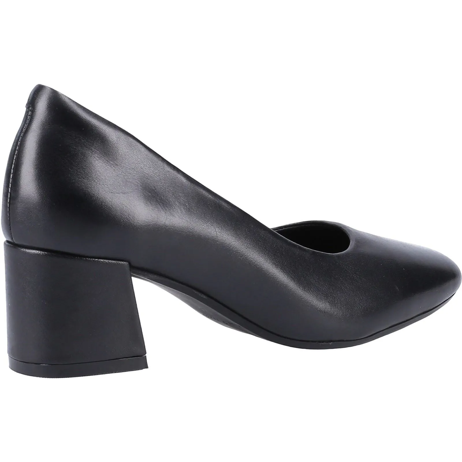 Hush Puppies Alicia Court Shoe Black Leather Female Court Ladies Shoes