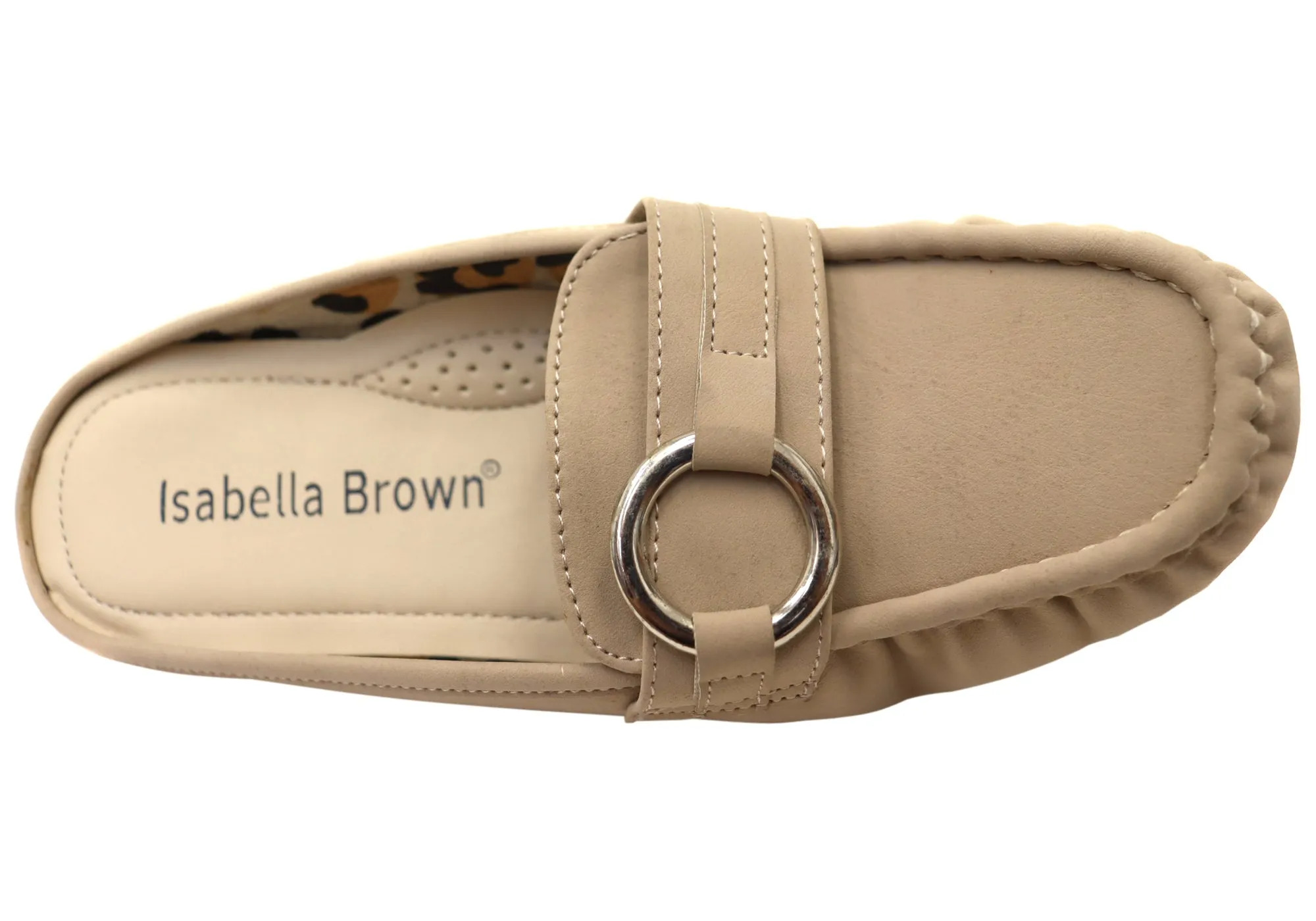 Isabella Brown Star Womens Comfortable Open Back Shoes