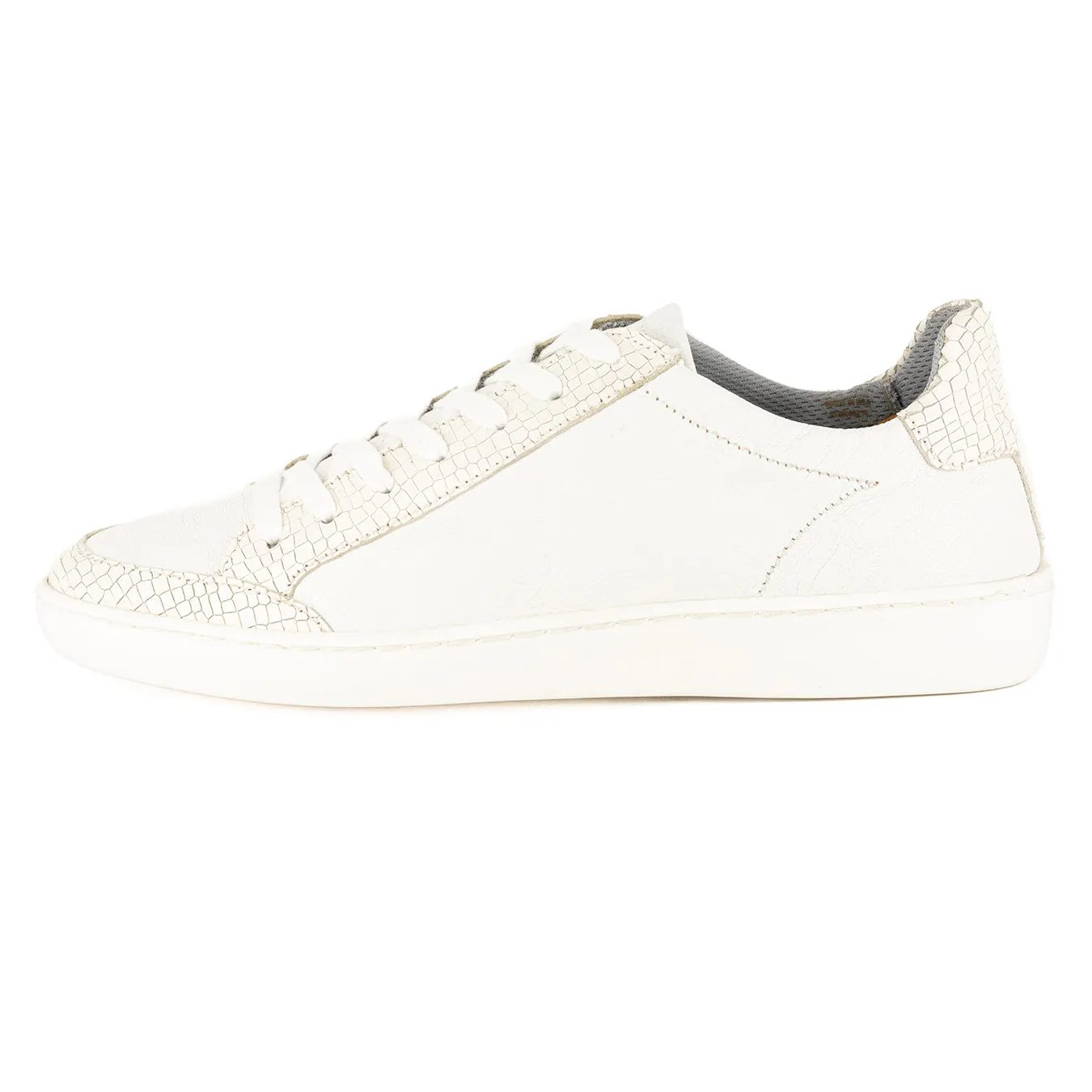 Isahluko : Ladies Leather Sneaker in White Cayak & White Coco Lux
