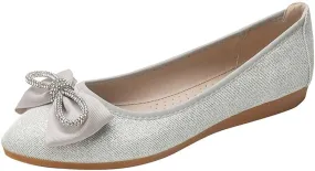 JOEupin Women's Pointed Toe Dress Flats Comfort Slip On Foldable Ballet Flat Shoes Soft with Bowknot