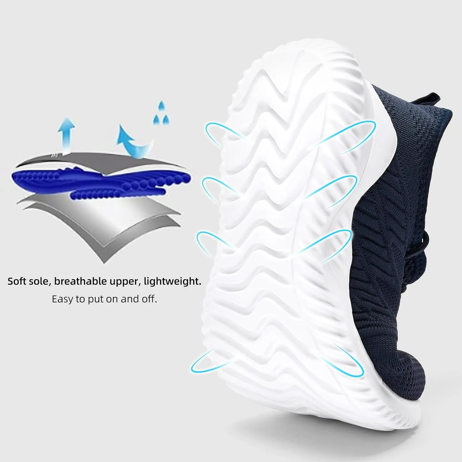 KPP qianguangg Women's Walking Shoes Hands Free Slip-On Sneakers Breathable Tennis Shoes for Women