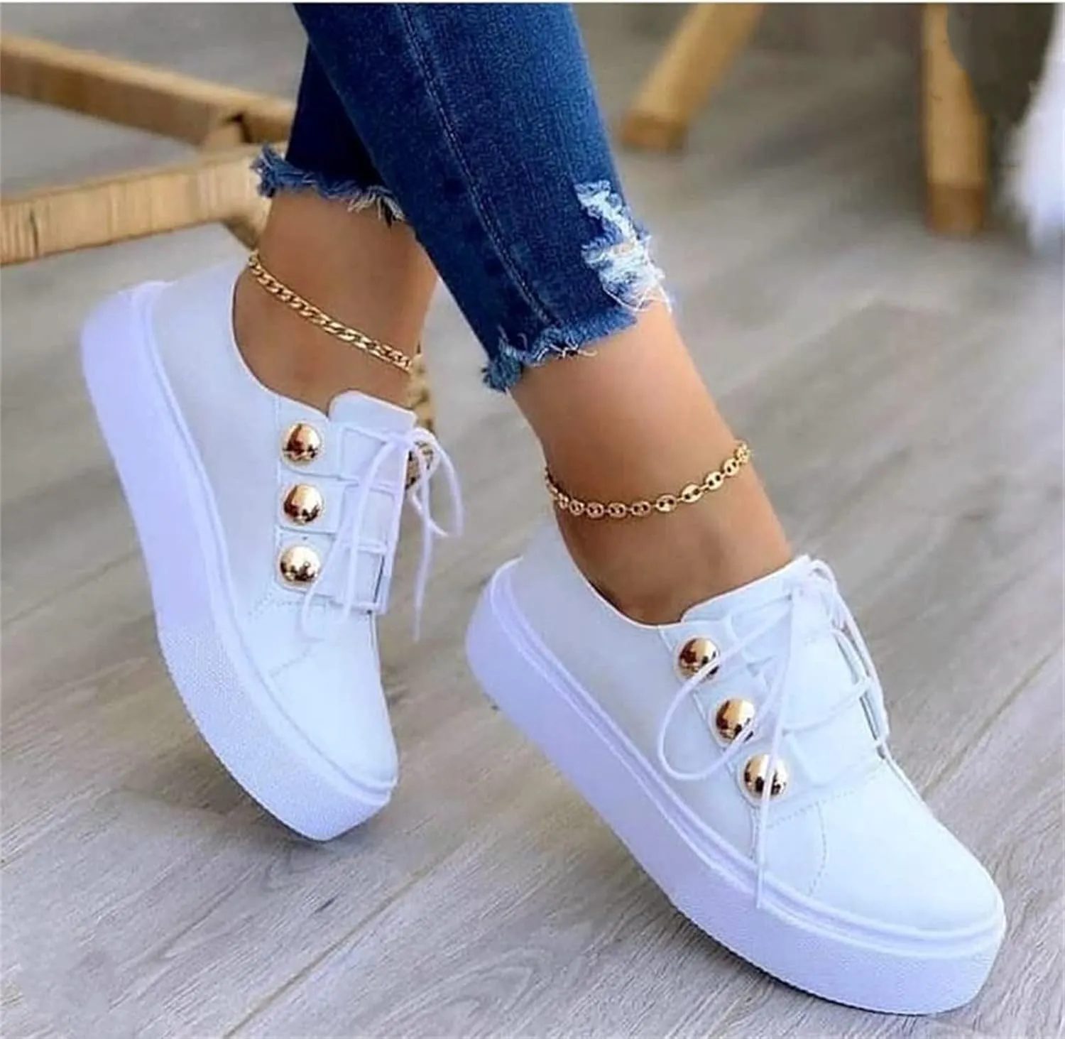 Ladmiple Sneakers For Women Slip On Low Top Casual Walking Shoes Dressy Summer Fashion Comfort Non Slip Flats Loafers