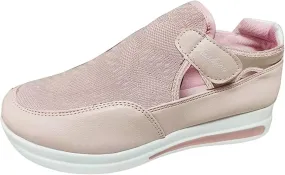 Ladmiple Sneakers For Women Walking Shoes Wide Width Slip on Glitter Shoes Fashion Sparkly Dressy Summer Flats Loafers