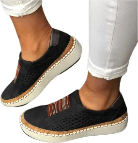 Lausiuoe Christmas Shoes For Women Flats Loafers Slip On Fashion Canvas Sneakers Casual Comfort Non-Slip Walking Shoes