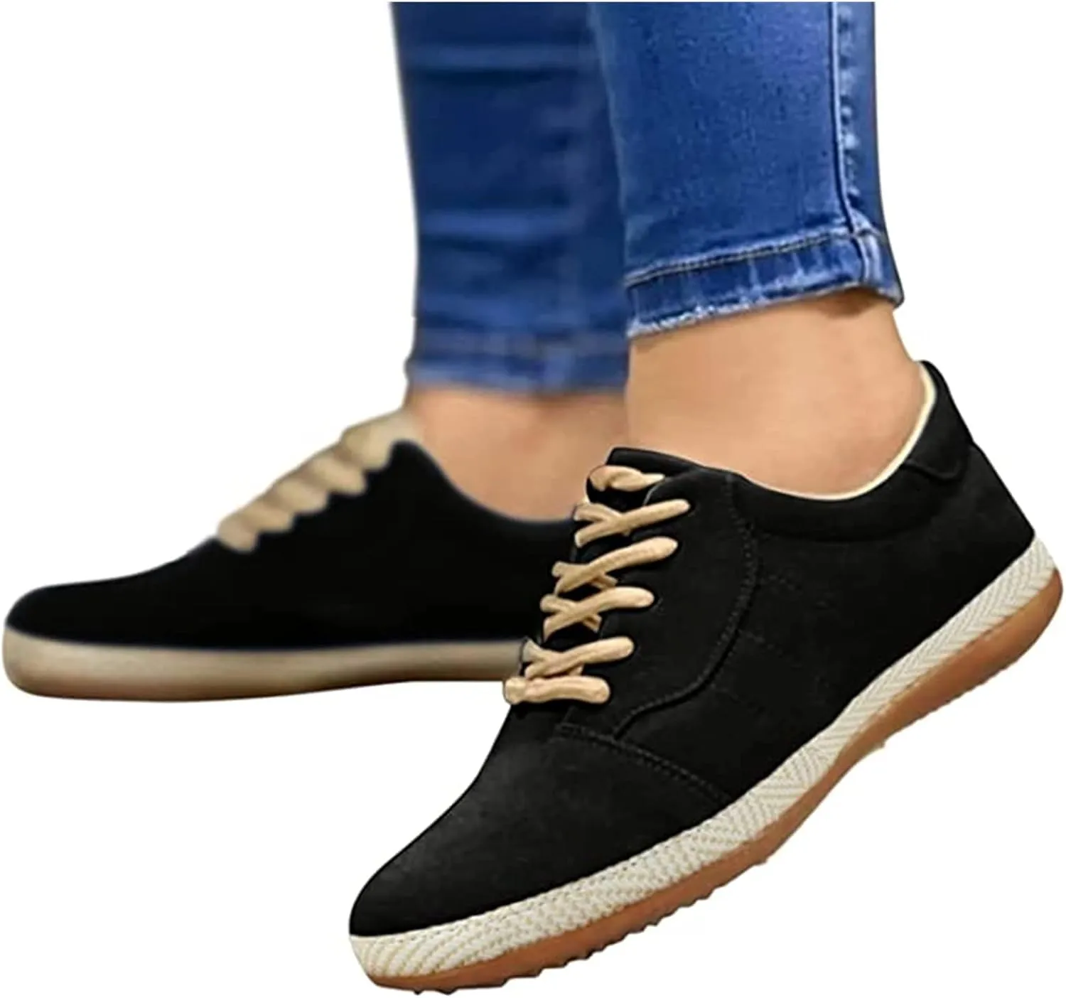 Lausiuoe Shoes For Women Dressy Flats Canvas Loafers Low Cut Casual Classic Fashion Soft Comfortable Walking Slip On Sneakers
