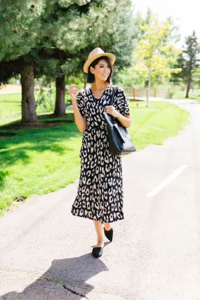 Leopard Print Kimono Dress