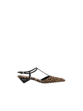 Leopard-Printed Calf Hair Slingbacks