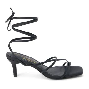 Lilly Square Toe Lace Up Wrap Pumps