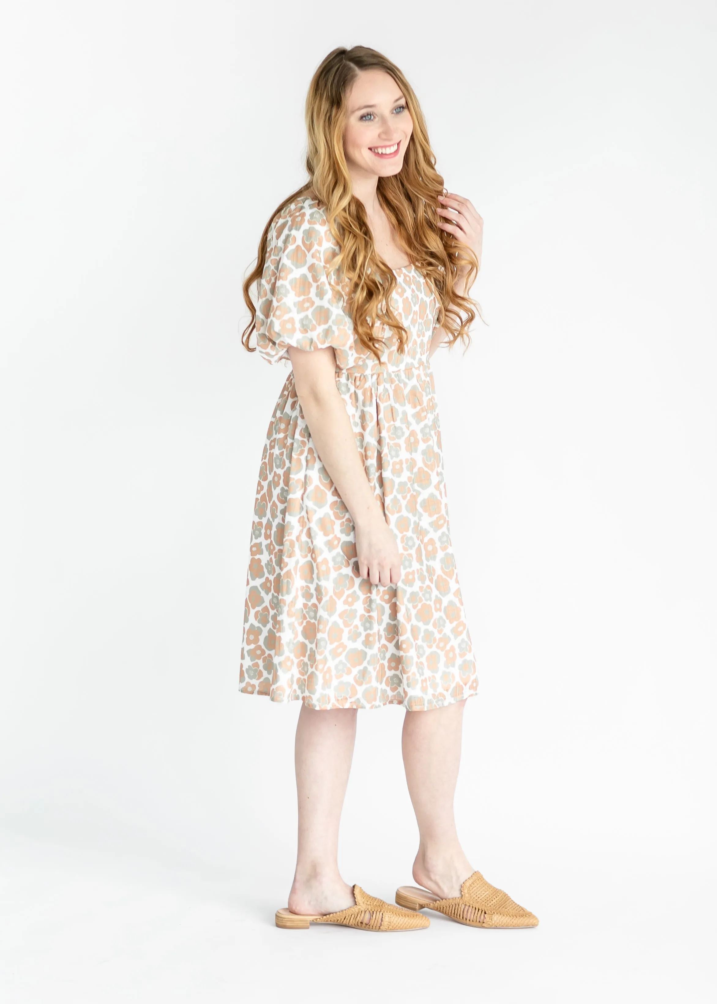 Lilypad Floral Print Midi Dress - FINAL SALE