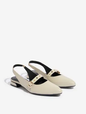 LUNA BLU Ivory Eyelet-Detailed Mules