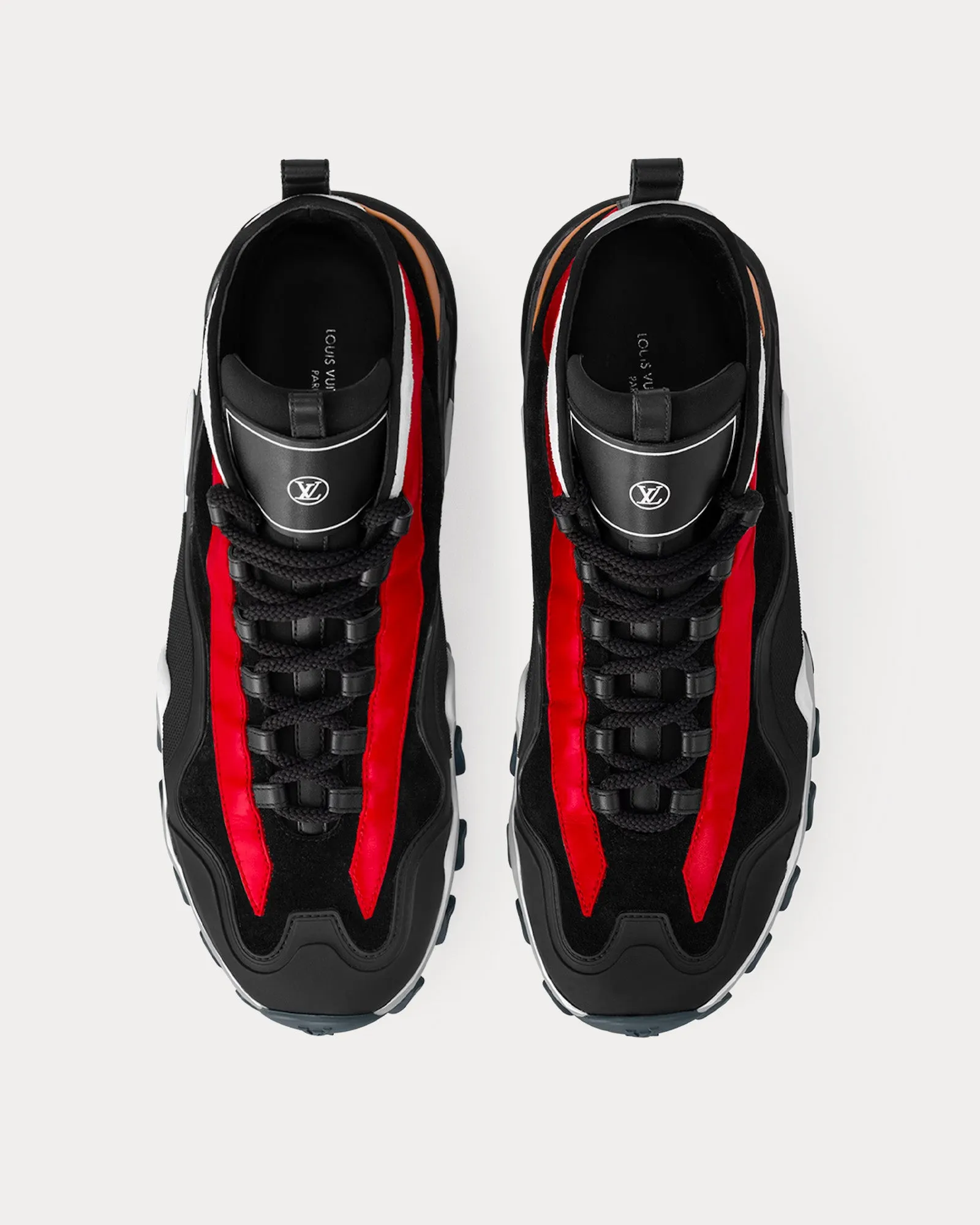 LV Rush Black / Red High Top Sneakers