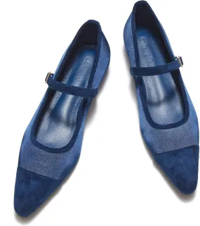 Mary Jane Flats;Two Tones Pointed Toe Ballet Flats;Fashion Mary Jane Shoes.