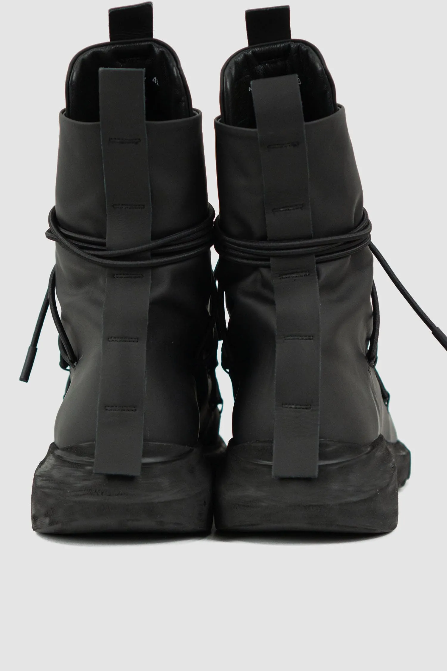 Matte Calf Leather All-Over Lacing Sock Sneakers