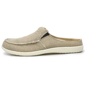 Mens Slippers with Arch Support, Canvas House Slipper for Men with Velvet Lining, Slip On Clog, Indoor Outdoor House Shoes with Anti-Skid Rubber Sole