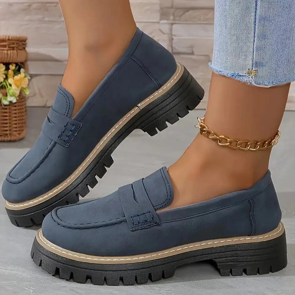 Orthoture Orthopedic Platform Loafers, Womens Loafers Comfortable, Lug Sole Loafers for Women, Platform Loafers for Women
