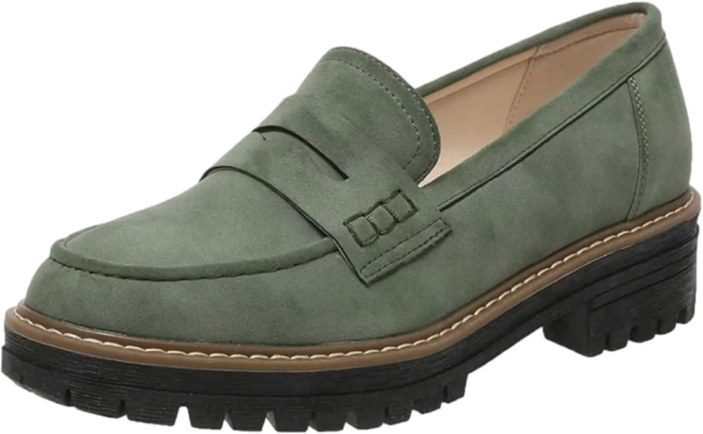 Orthoture Orthopedic Platform Loafers, Womens Loafers Comfortable, Lug Sole Loafers for Women, Platform Loafers for Women