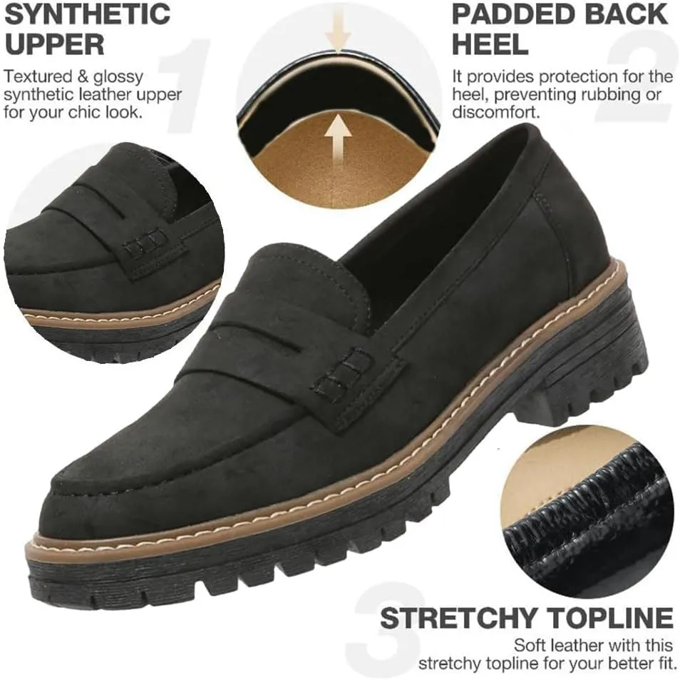Orthoture Orthopedic Platform Loafers,Womens Loafers Comfortable, Platform Loafers for Women, Slip On Comfort Casual Fashion