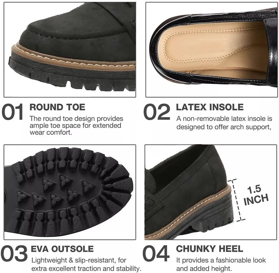 Orthoture Orthopedic Platform Loafers,Womens Loafers Comfortable, Platform Loafers for Women, Slip On Comfort Casual Fashion