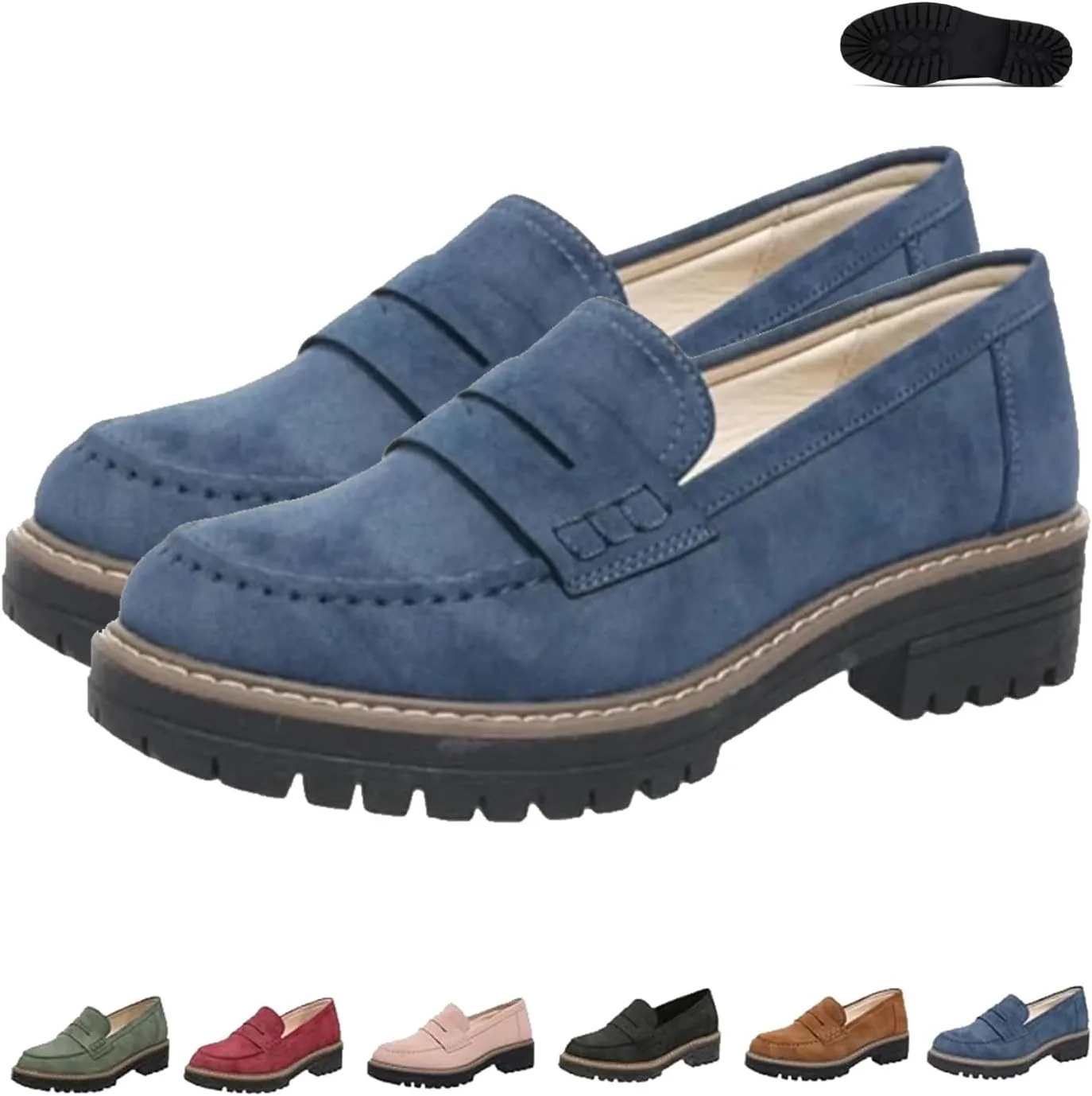 Orthoture Womens Orthopedic Platform Loafers, Comfortable Pink Casual Loafers